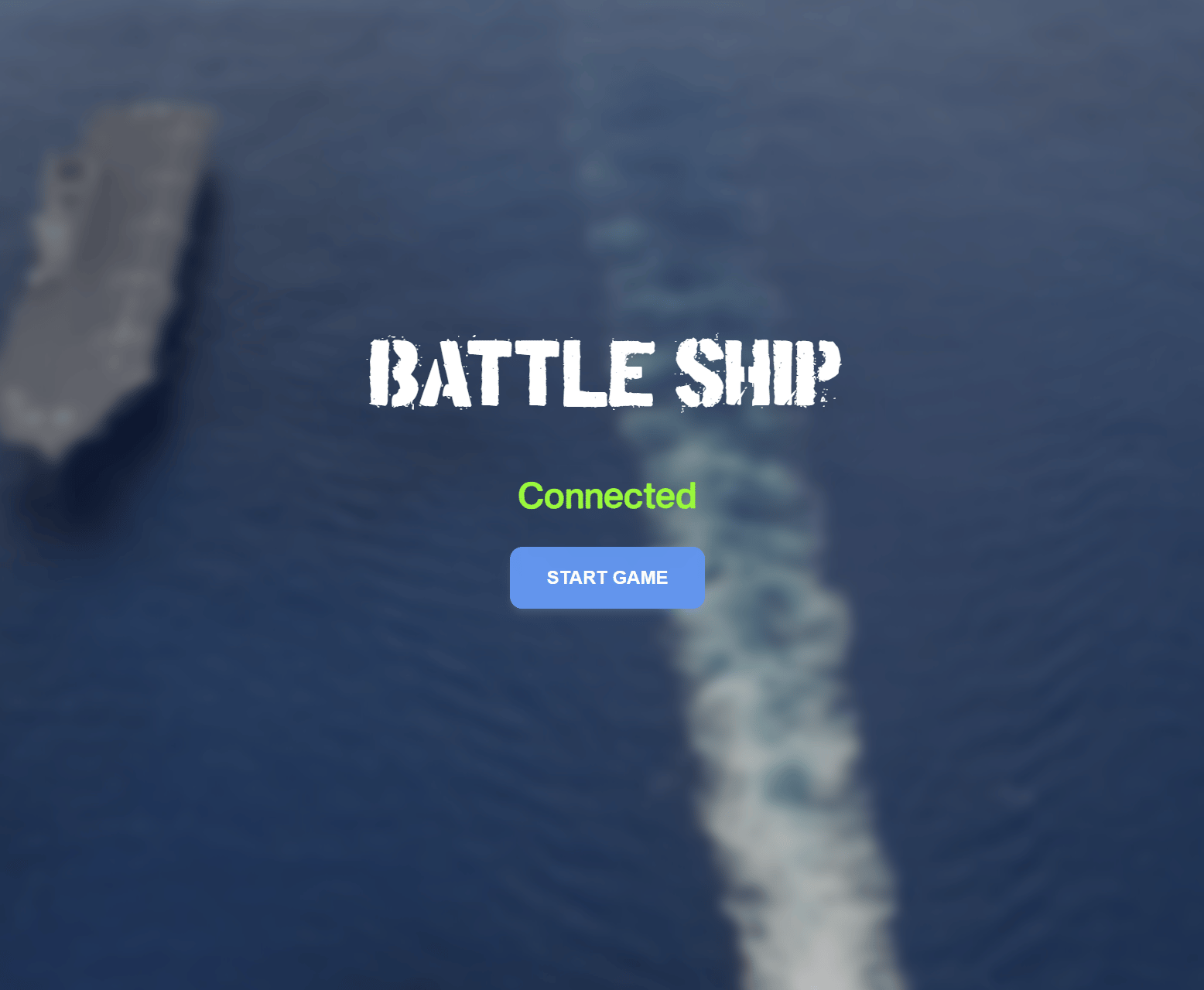 A menu screen of a battleship game.