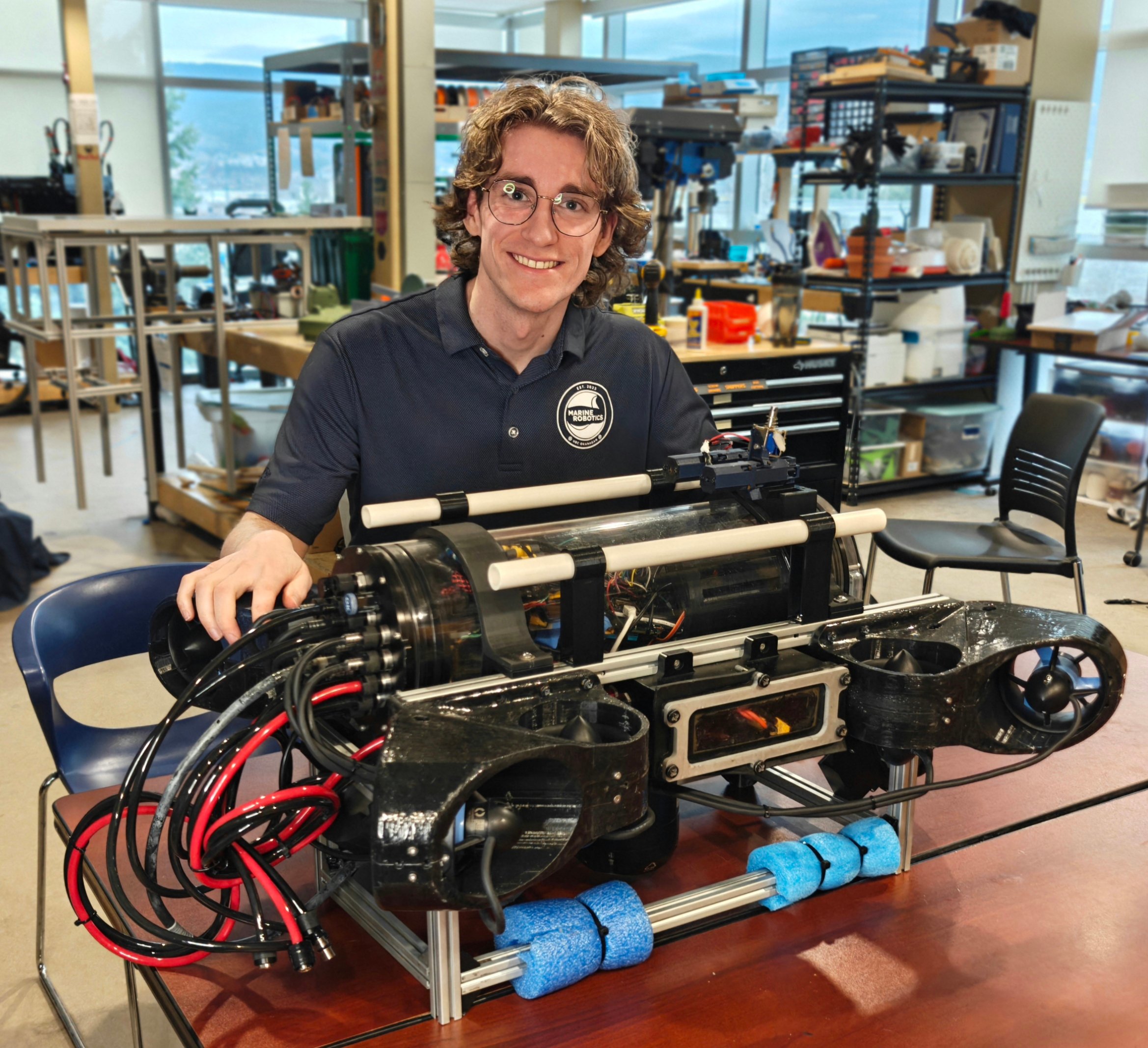 Andre Cox at work with a colleague