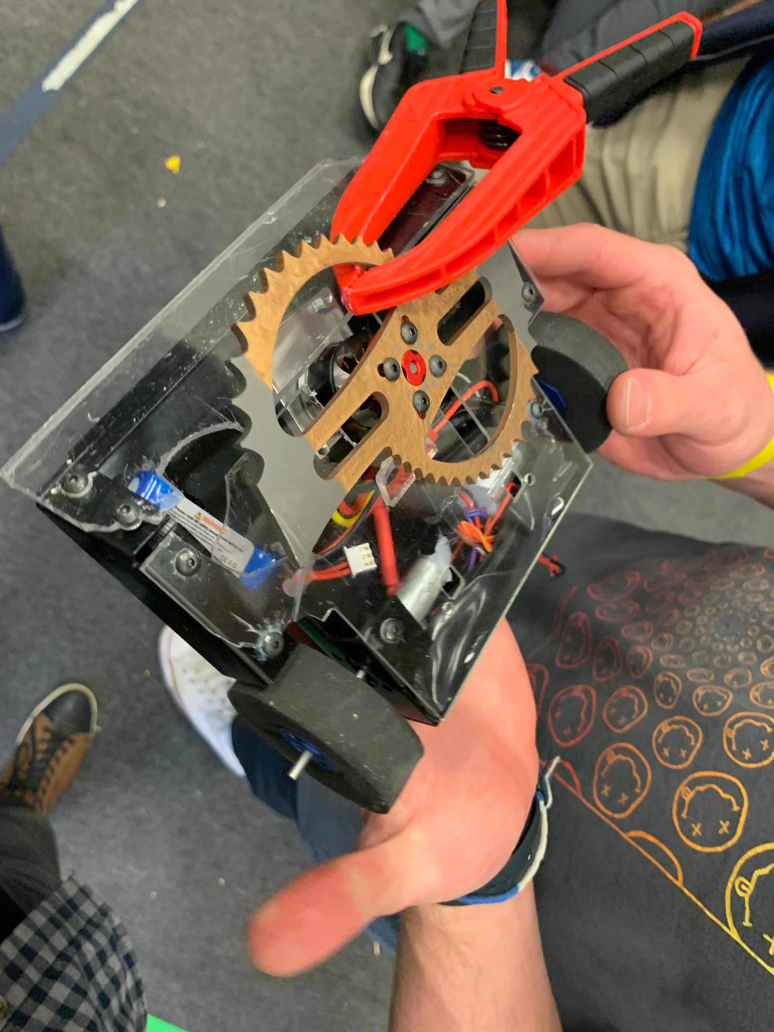 A battlebot with a large titanium blade.